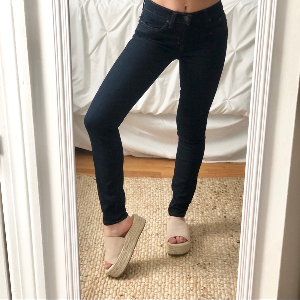 J. Crew Dark Wash Toothpick Skinny Jeans Low Rise